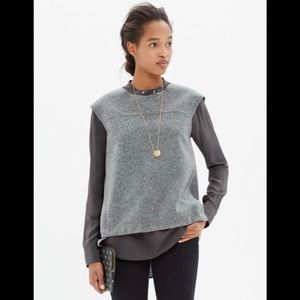 Madewell Wool Blend Gray Vest w/ Zippers Sz. XS